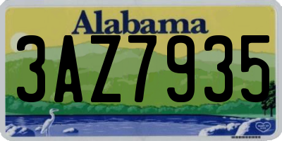 AL license plate 3AZ7935