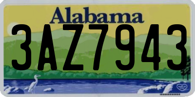 AL license plate 3AZ7943