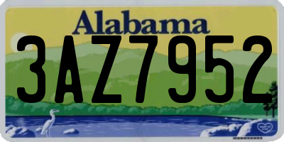 AL license plate 3AZ7952