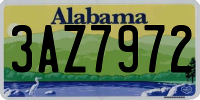 AL license plate 3AZ7972