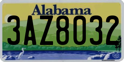 AL license plate 3AZ8032