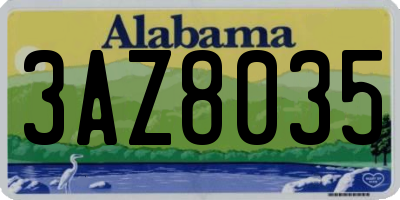 AL license plate 3AZ8035