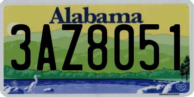 AL license plate 3AZ8051