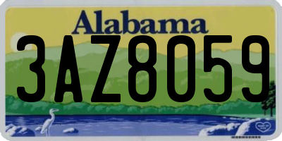 AL license plate 3AZ8059