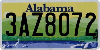 AL license plate 3AZ8072