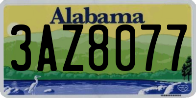 AL license plate 3AZ8077