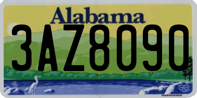 AL license plate 3AZ8090