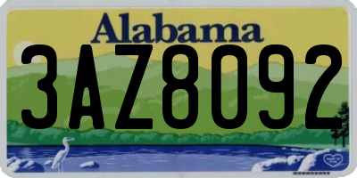 AL license plate 3AZ8092