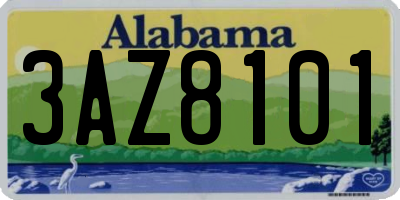 AL license plate 3AZ8101