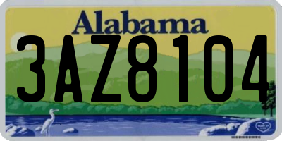 AL license plate 3AZ8104