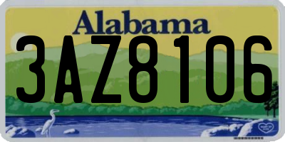 AL license plate 3AZ8106