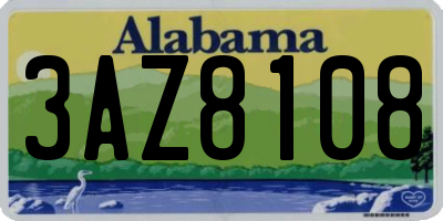 AL license plate 3AZ8108