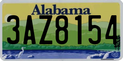 AL license plate 3AZ8154