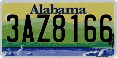 AL license plate 3AZ8166