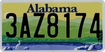 AL license plate 3AZ8174