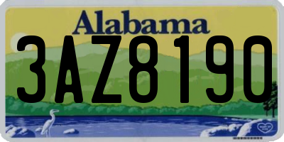 AL license plate 3AZ8190