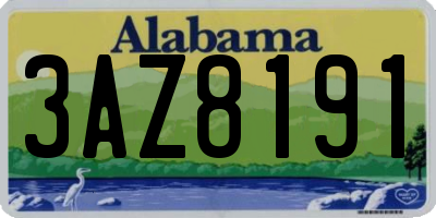 AL license plate 3AZ8191
