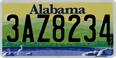 AL license plate 3AZ8234