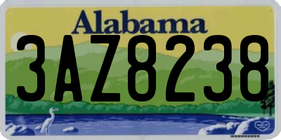 AL license plate 3AZ8238