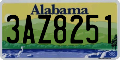 AL license plate 3AZ8251