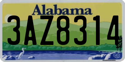 AL license plate 3AZ8314