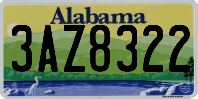 AL license plate 3AZ8322