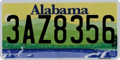 AL license plate 3AZ8356