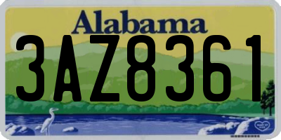 AL license plate 3AZ8361