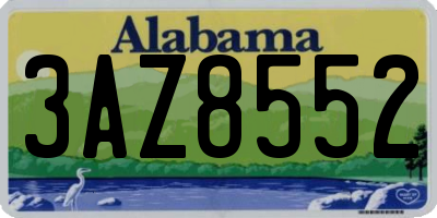 AL license plate 3AZ8552
