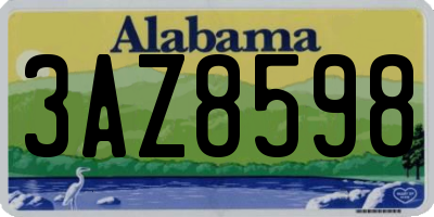 AL license plate 3AZ8598