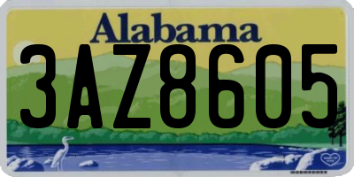 AL license plate 3AZ8605
