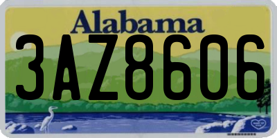 AL license plate 3AZ8606