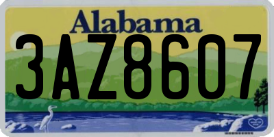 AL license plate 3AZ8607