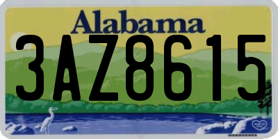 AL license plate 3AZ8615