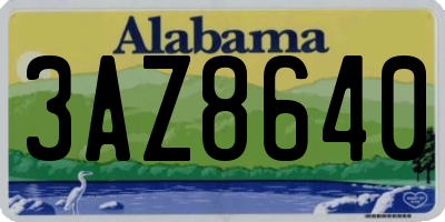 AL license plate 3AZ8640