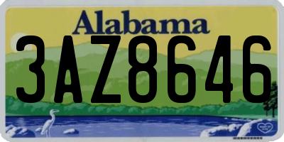 AL license plate 3AZ8646