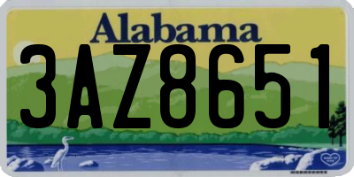 AL license plate 3AZ8651
