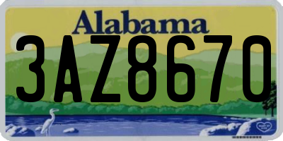AL license plate 3AZ8670