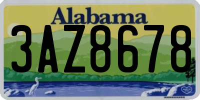 AL license plate 3AZ8678