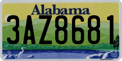 AL license plate 3AZ8681