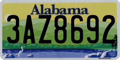 AL license plate 3AZ8692