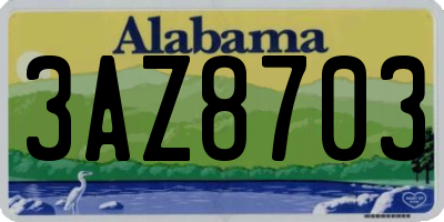 AL license plate 3AZ8703