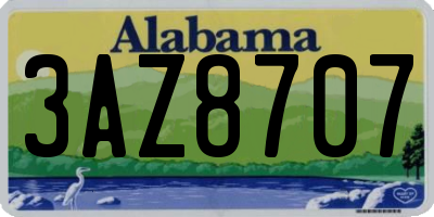 AL license plate 3AZ8707