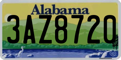 AL license plate 3AZ8720