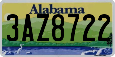 AL license plate 3AZ8722