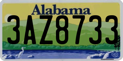 AL license plate 3AZ8733