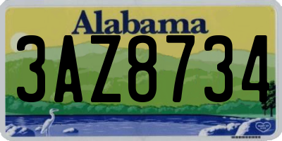 AL license plate 3AZ8734