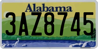 AL license plate 3AZ8745