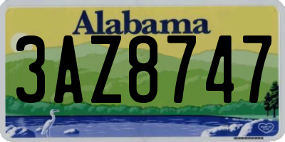 AL license plate 3AZ8747