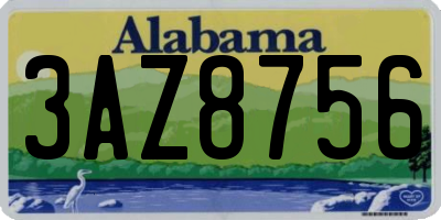 AL license plate 3AZ8756